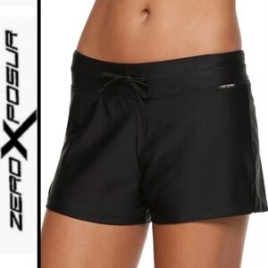ZeroXposur Black Women's Athletic Swim Shorts Size 8 Medium NWT